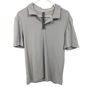 Lululemon Mens Performance No Button Polo Shirt Blue Size Large Gray
